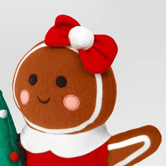 17" Fabric Gingerbread Woman Holding Christmas Tree - Target Wondershop 2023 - Picture 3 of 7
